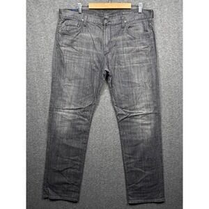 Citizens of Humanity Jeans Mens 40x33 Gray Sid‎ Straight Distressed Wash Denim